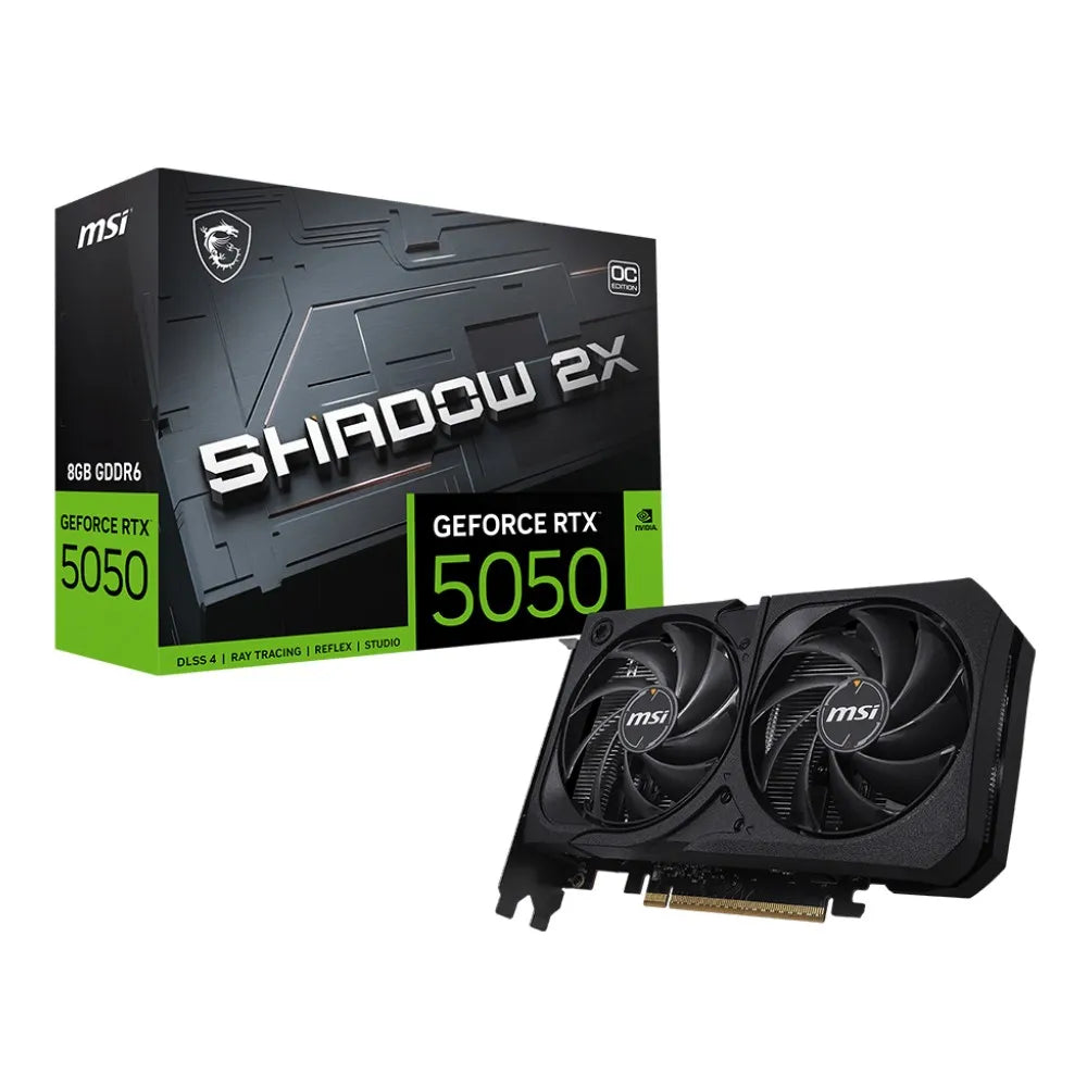 Tarjeta de Video MSI GeForce RTX 5050 8G SHADOW 2X OC - 8GB - 128-bit - GDDR6 - HDMI - DisplayPort Tarjeta de Video MSI GeForce RTX 5050 8G SHADOW 2X OC - 8GB - 128-bit - GDDR6 - HDMI - DisplayPort